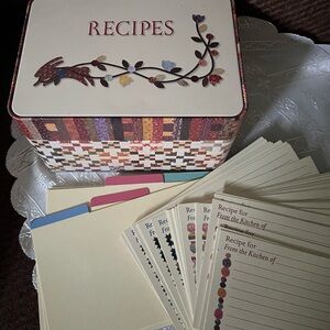 Decorative Recipe Box with Cards
